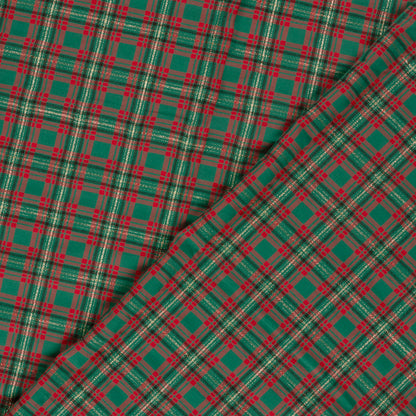 Premium-Baumwollstoff aus 100 % Baumwolle – Karomuster mit Goldschimmer 120 g/m²