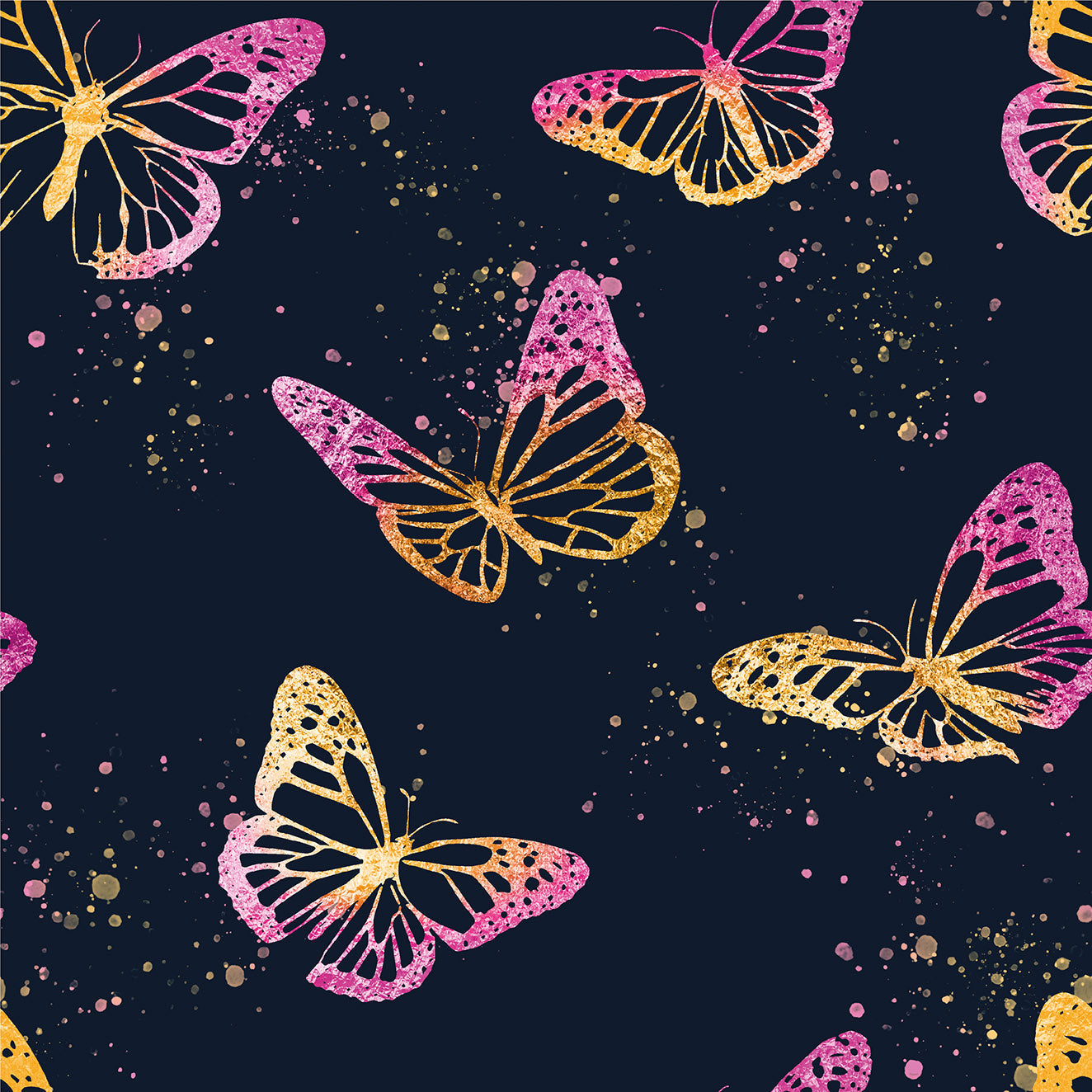 Tricot chaud en coton - papillons