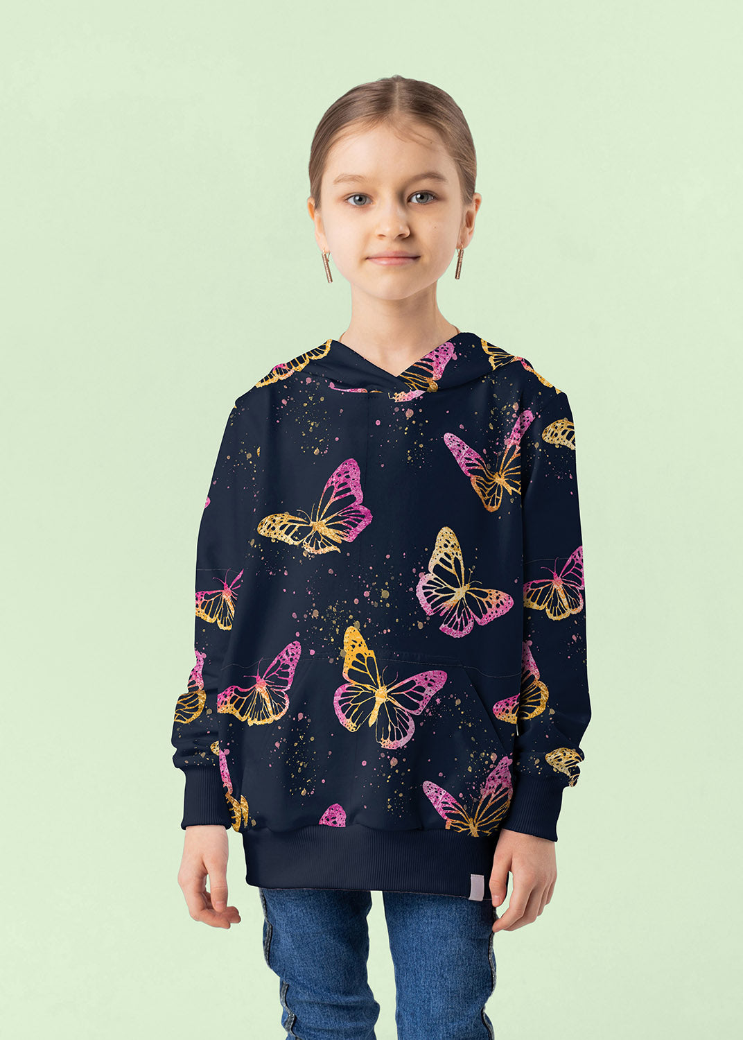 Tricot chaud en coton - papillons