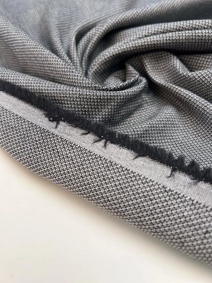 Tissu en coton jacquard avec élasthanne, gris – Italie