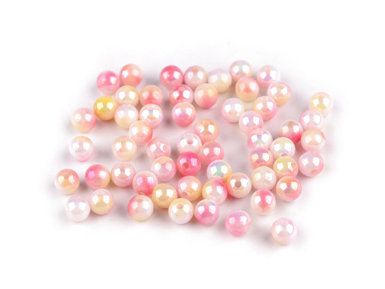 Plastic beads with pearlescent effect Ø8 mm 20 g | assorted shades