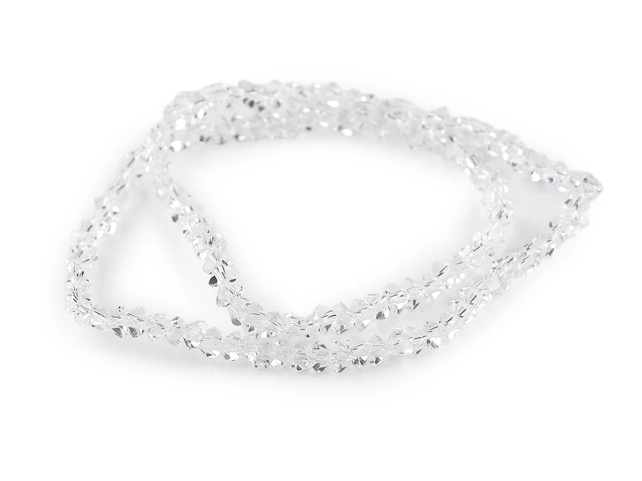Slīpētas stikla trīsstūra pērlītes 3 mm uz stieples