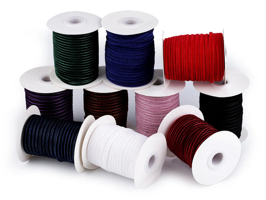 Ruban en velours 3 mm | paquet 5 m | couleurs assorties