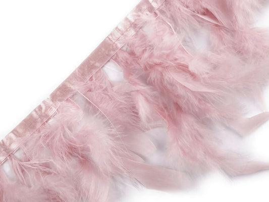 Ruban de finition en plumes de dinde, rose pâle (paquet de 50 cm)