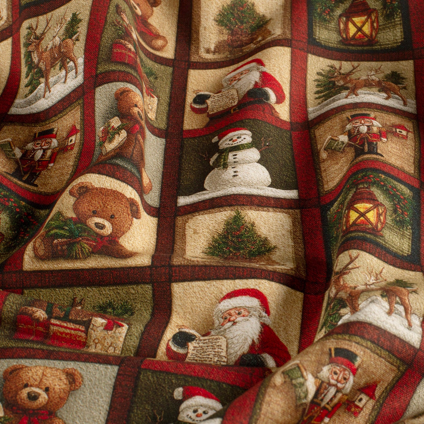 Premium 100% Baumwollstoff-Weihnachtskarten