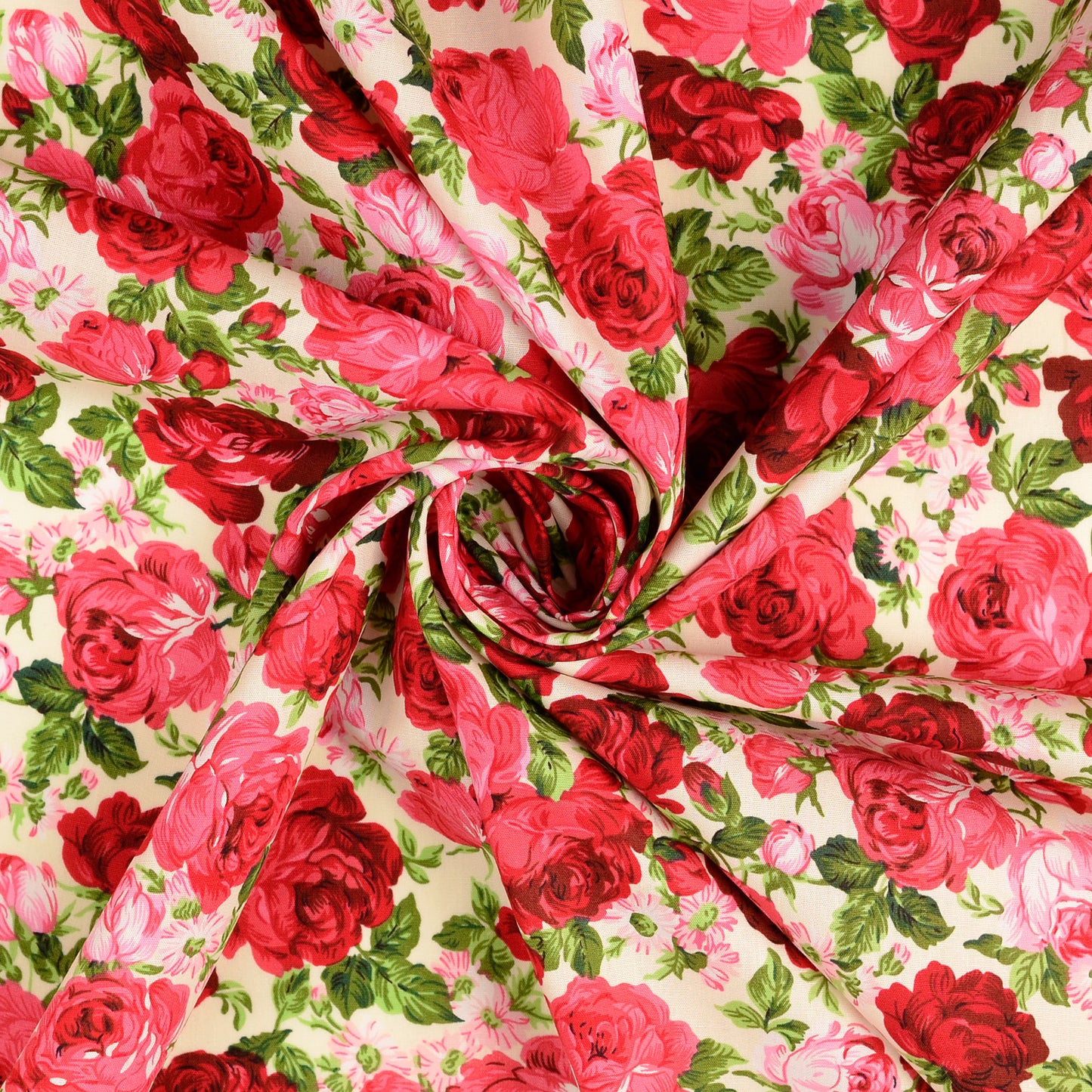 Premium 100% Baumwollstoff - Rosen