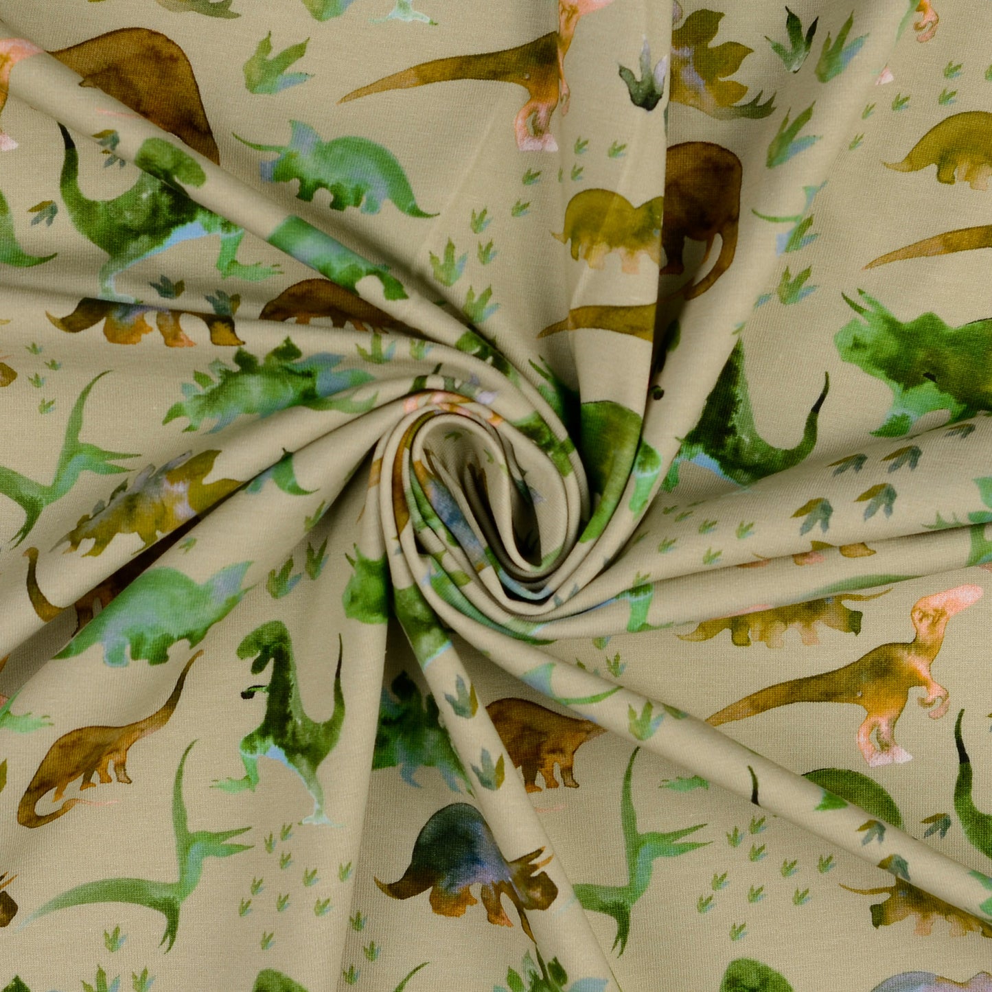 Baumwolljersey mit Dinosauriern