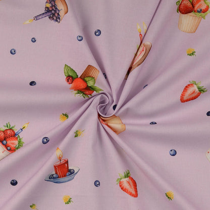 Tissu premium 100 % coton — cupcakes aux myrtilles