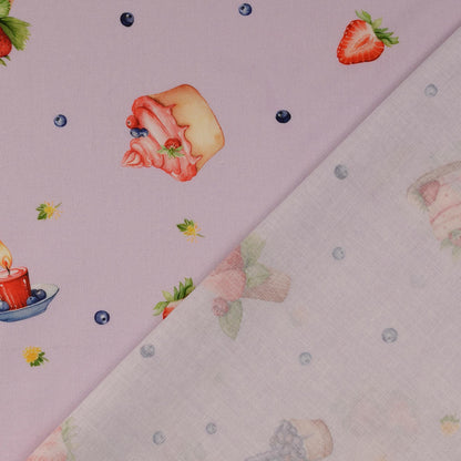 Tissu premium 100 % coton — cupcakes aux myrtilles