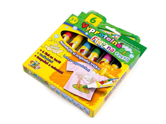 Fabric marker pens, 6 pcs.