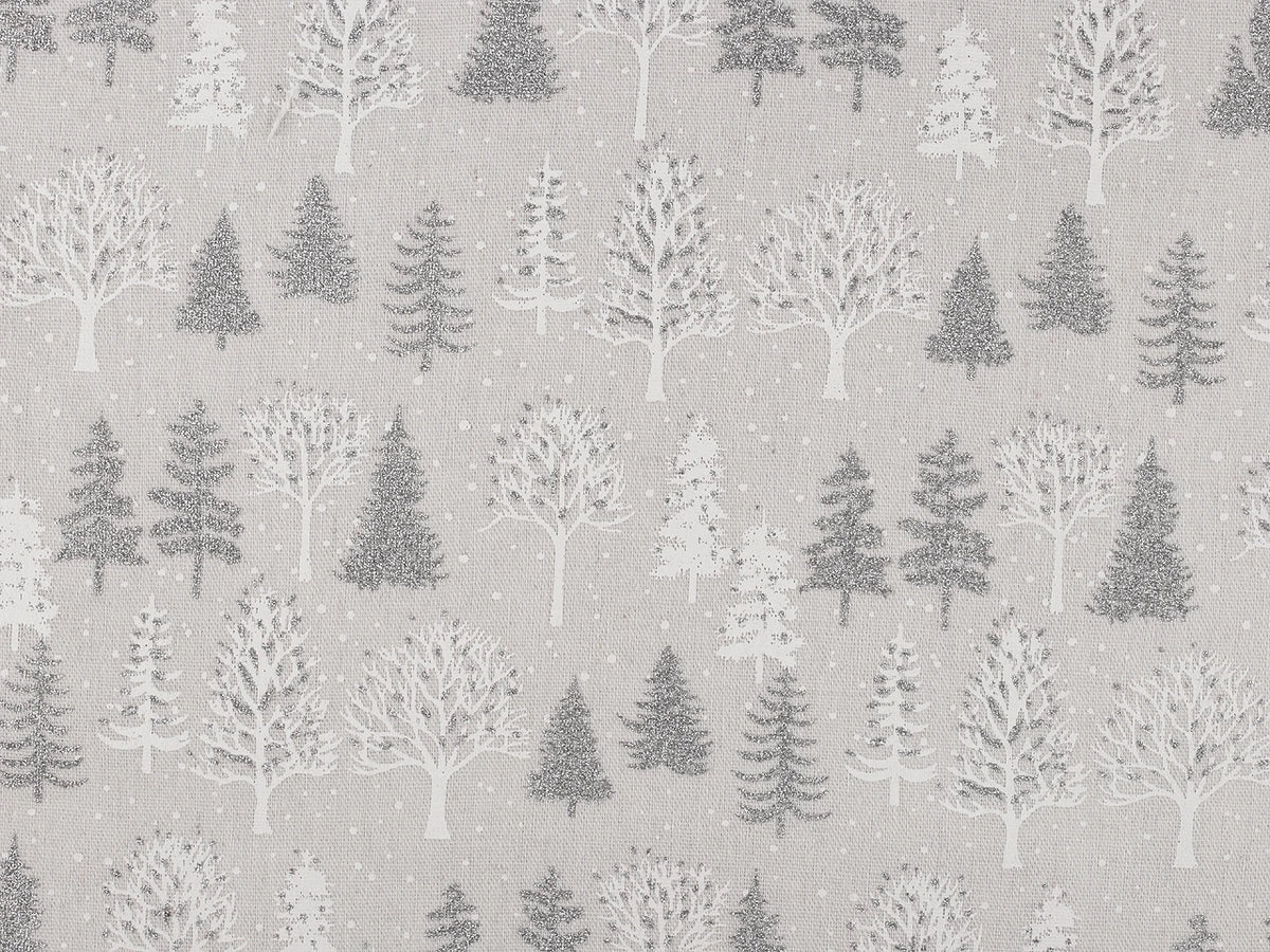 Toile canvas de Noël à sapins scintillants – gris clair