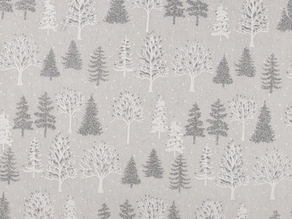 Toile canvas de Noël à sapins scintillants – gris clair
