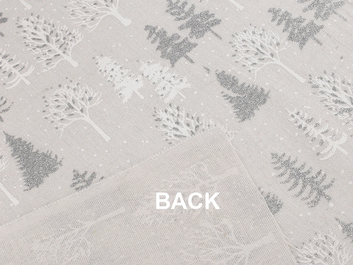 Toile canvas de Noël à sapins scintillants – gris clair