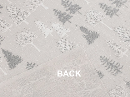Toile canvas de Noël à sapins scintillants – gris clair