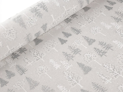 Toile canvas de Noël à sapins scintillants – gris clair