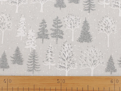 Toile canvas de Noël à sapins scintillants – gris clair