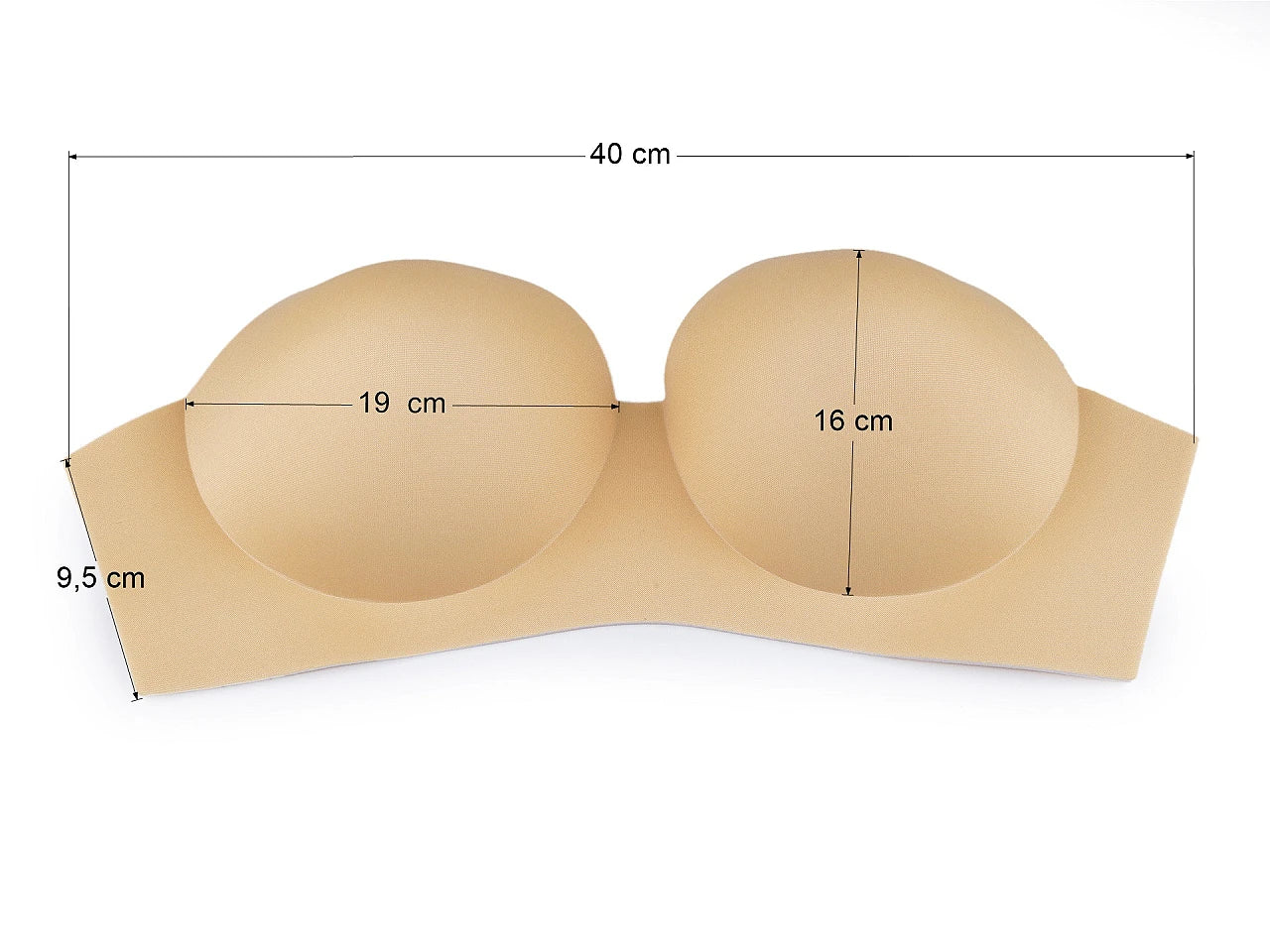 Krūštura ieliktnis / push-up polsterējums vienā gabalā, izmērs 36
