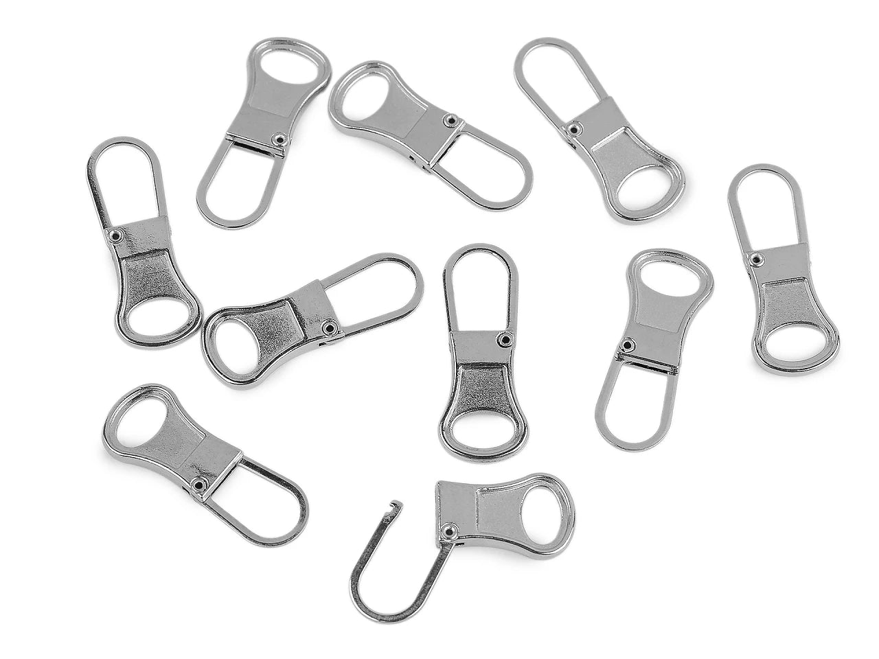 Atverams metāla rāvējslēdzēja rokturis remontam – 10 × 27 mm