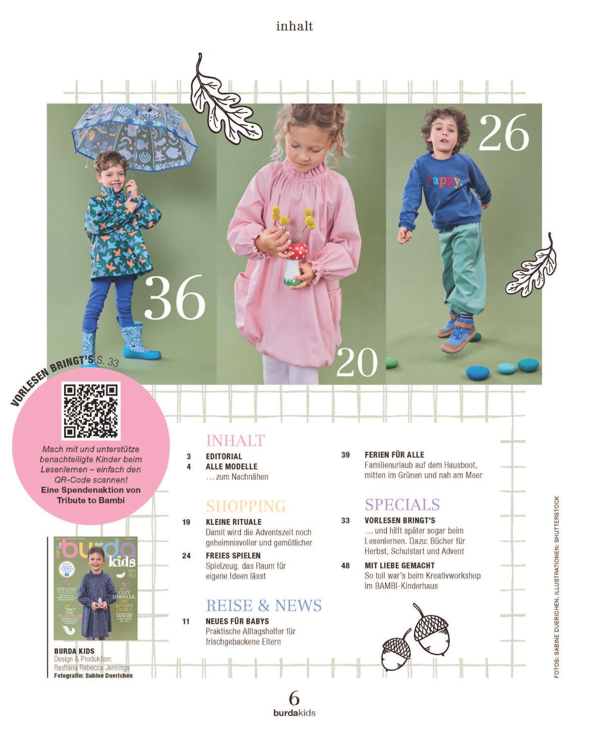 Burda Kids 02/2026 – magazine de couture pour enfants avec patrons, en allemand