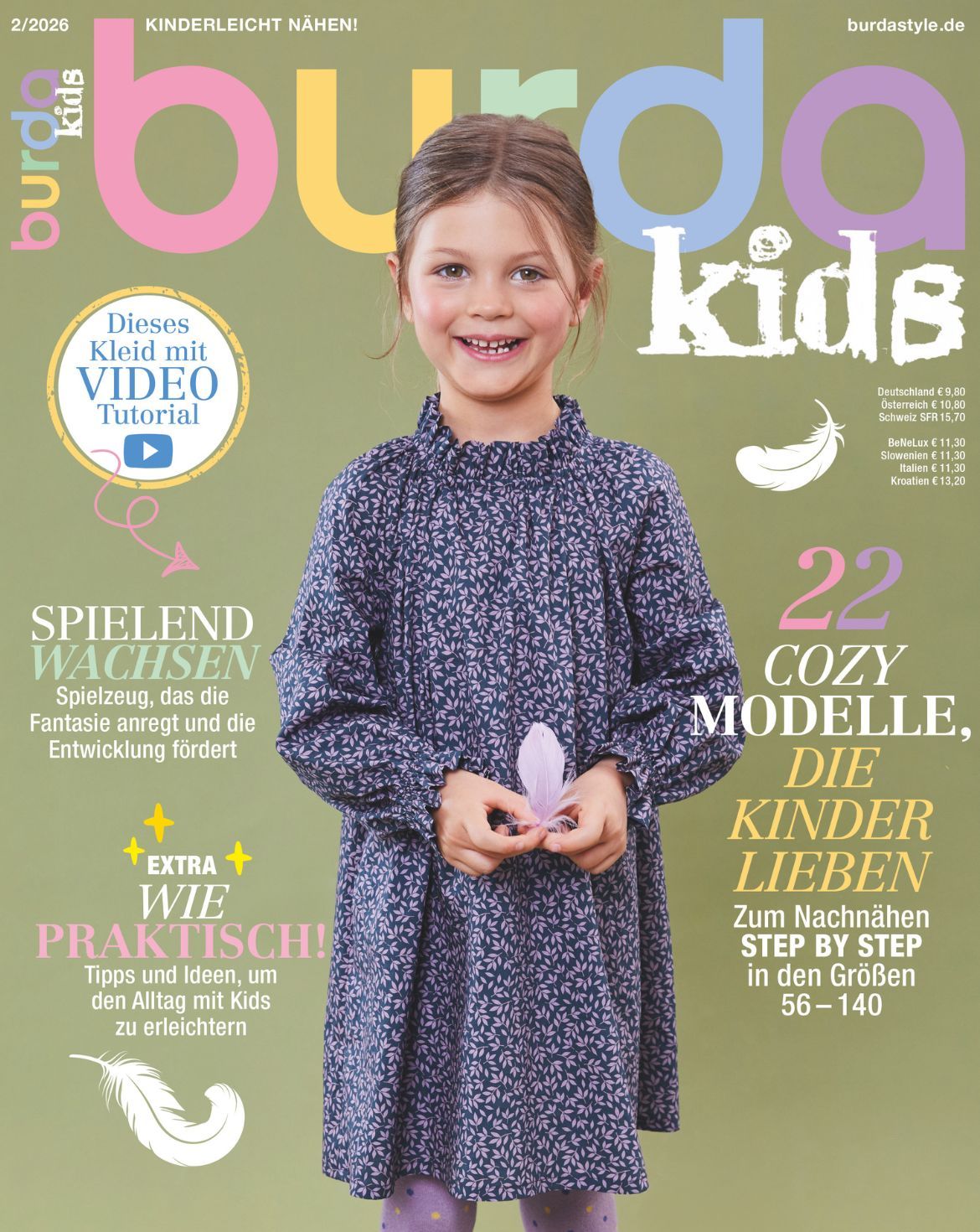 Burda Kids 02/2026 – magazine de couture pour enfants avec patrons, en allemand