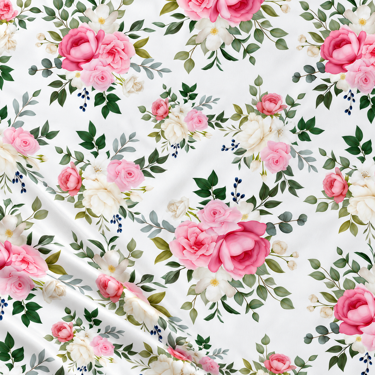 Tissu 100 % coton - roses roses