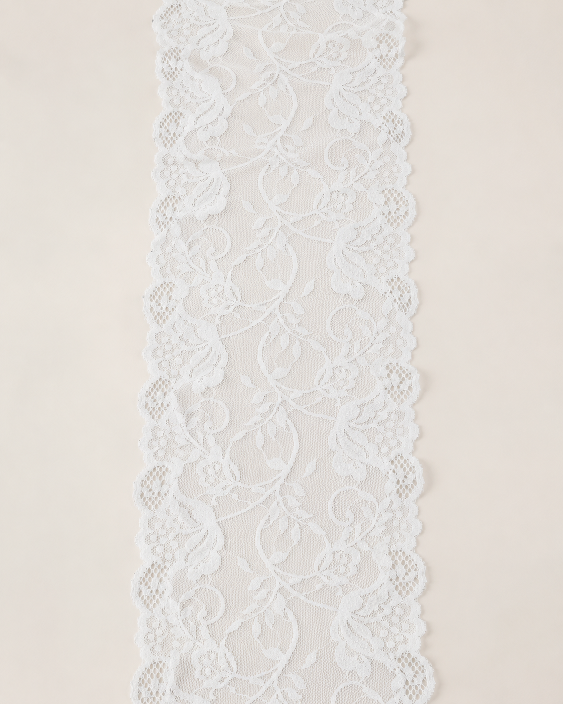 Elastīga mežģīne 15 cm- balta