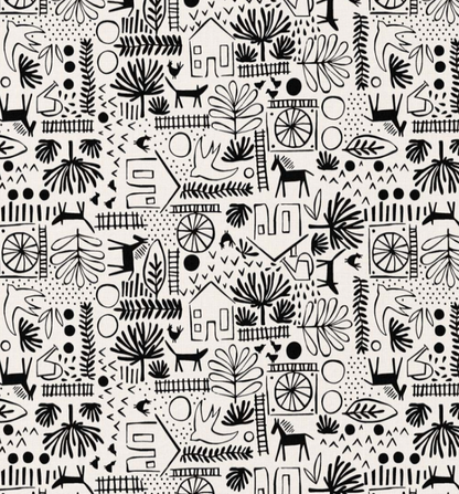 Popeline à motif noir et blanc