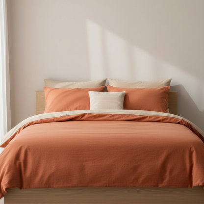 100 % Baumwollstoff, vorgewaschen | Washed – Orange 85 g/m²