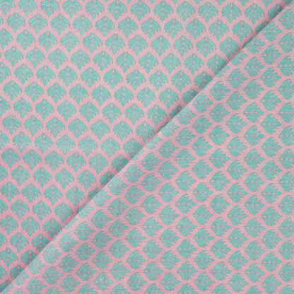 Tissu premium 100 % coton - Feuilles turquoise
