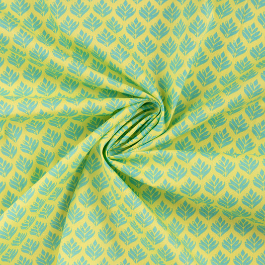 Tissu premium 100 % coton - Feuilles vertes