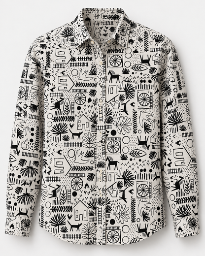Popeline à motif noir et blanc