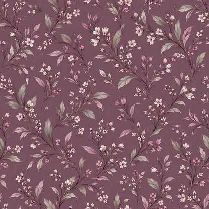 Tissu softshell à motif floral sur fond vieux rose