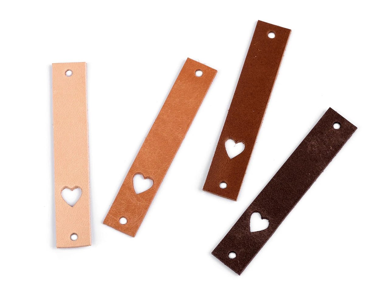 Leather label with heart cutout, shade #1