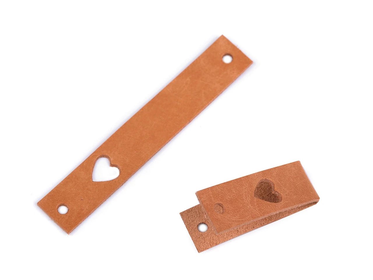 Leather label with heart cutout shade #1