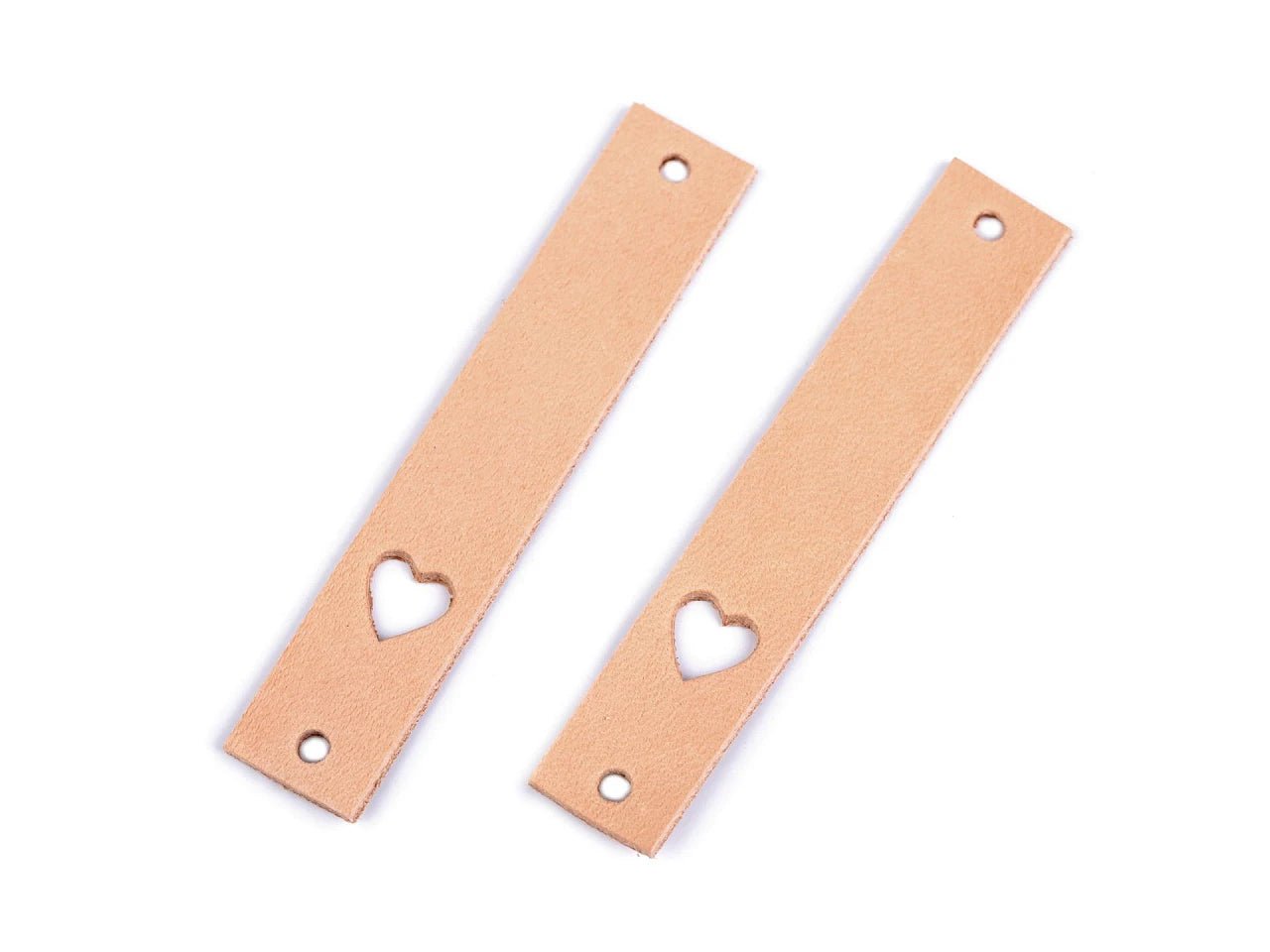 Leather tag with heart cutout in shade #1