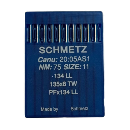 Image des aiguilles pour machines à coudre industrielles SCHMETZ 134 LL – pour cuir (10 pièces) – disponible chez Šarlotes audumi