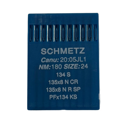Image des aiguilles pour machines à coudre industrielles SCHMETZ 134 S pour cuir (10 pièces) – disponible chez Šarlotes audumi