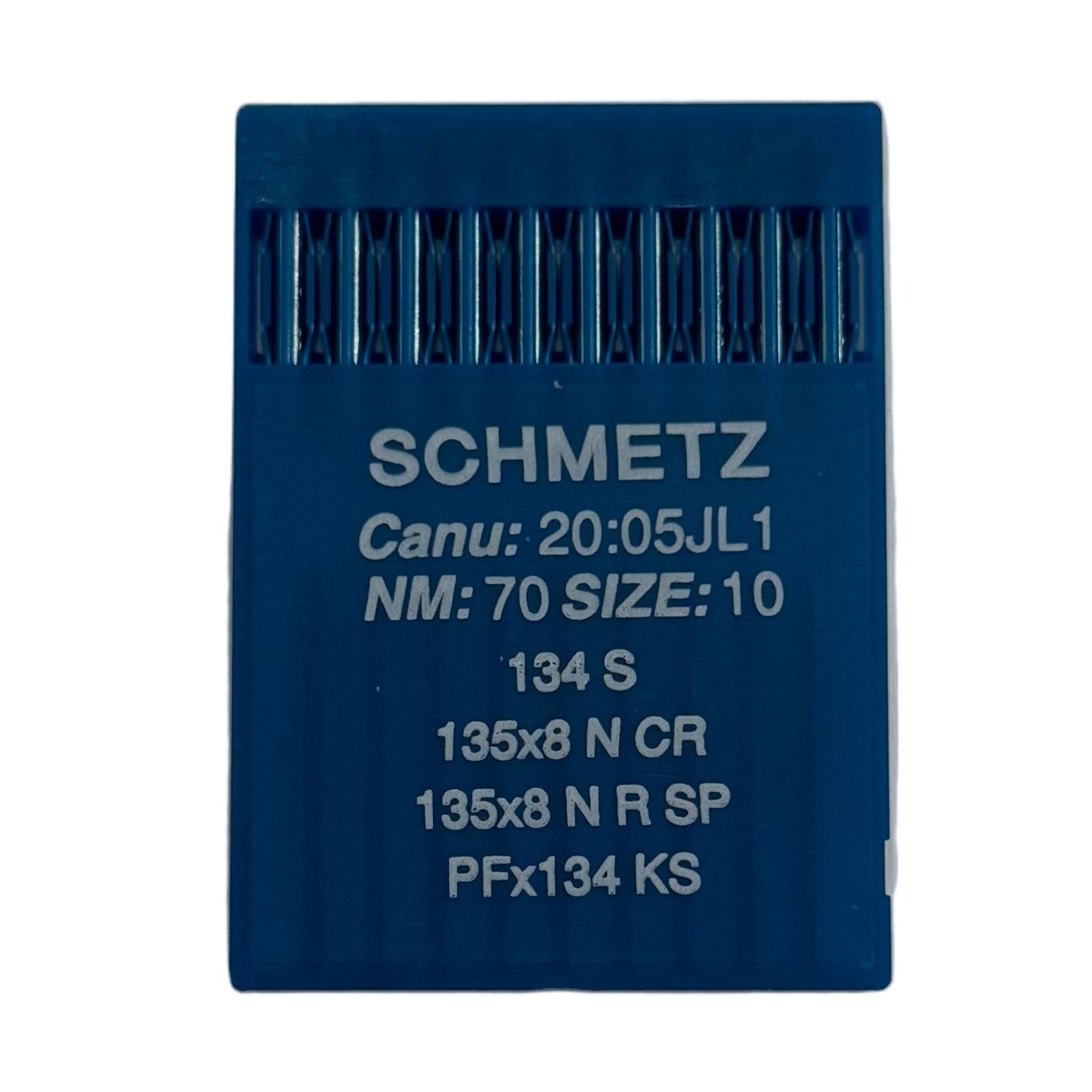 Image des aiguilles pour machines à coudre industrielles SCHMETZ 134 S - pour cuir (10 pièces) – disponible chez Šarlotes audumi