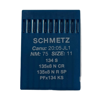 Image d'aiguilles pour machines à coudre industrielles SCHMETZ 134 S pour cuir (10 pcs) – disponible chez Šarlotes audumi