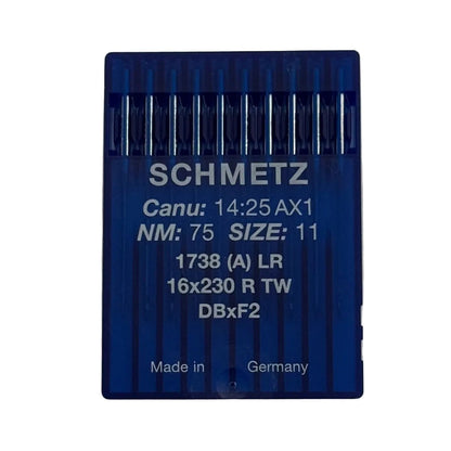 Image avec des aiguilles pour machines à coudre industrielles SCHMETZ DBx1 LR - pour cuir (10 pièces) – disponible chez Šarlotes audumi