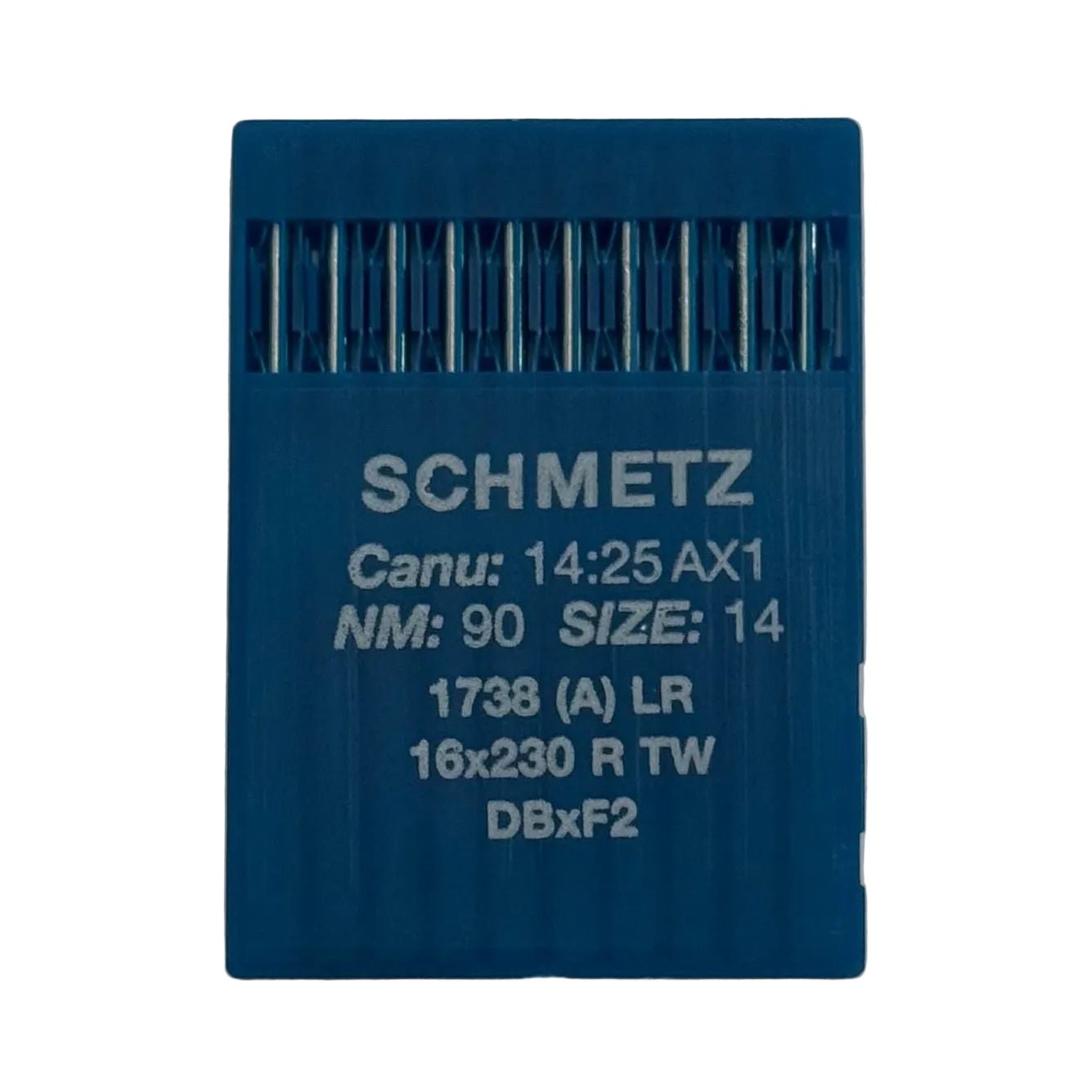 Image avec aiguilles pour machines à coudre industrielles SCHMETZ DBx1 LR - cuir (10 p.) – disponible chez Šarlotes audumi