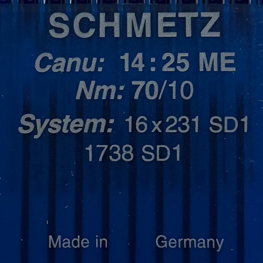 alt
Image with SCHMETZ DBx1 SD1 industrial sewing machine needles – for leather, plastic, and PVC materials (10 pcs.) – available at Šarlotes audumi