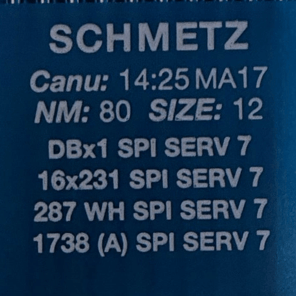 Aiguilles pour machines à coudre industrielles SCHMETZ DBx1 SPI SERV 7 – pour tissus épais et fins (10 pièces)