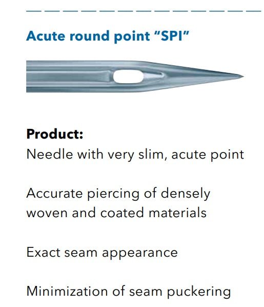 Image of SCHMETZ DBx1 SPI SERV 7 industrial sewing machine needles – for dense and thin fabrics (10 pcs) – available at Šarlotes audumi