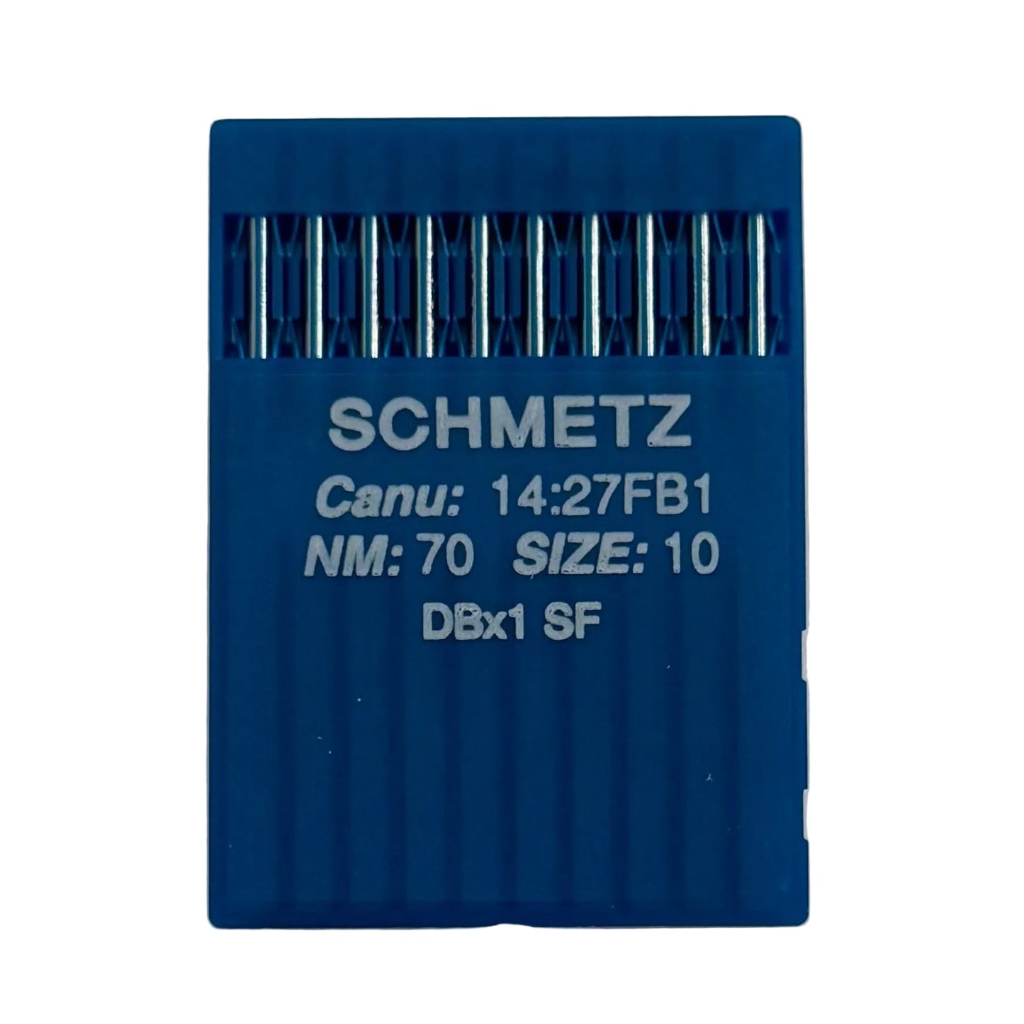 Image des aiguilles pour machines à coudre industrielles SCHMETZ DBx1 SUK SF – pour maille très fine (10 pcs) – disponibles chez Šarlotes audumi