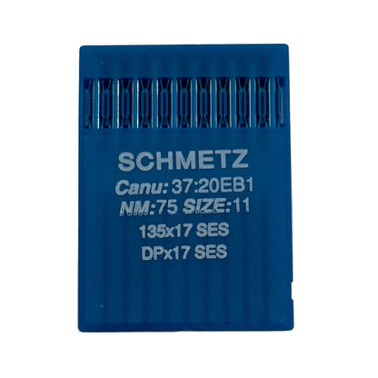 Image des aiguilles pour machines à coudre industrielles SCHMETZ DPX17 SES – pour la maille et les vêtements de sport (10 pièces) – disponible chez Šarlotes audumi