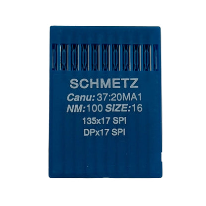 Image des aiguilles pour machines à coudre industrielles SCHMETZ DPx17 SPI – pour tissus épais et fins (10 pièces) – disponibles chez Šarlote audumi