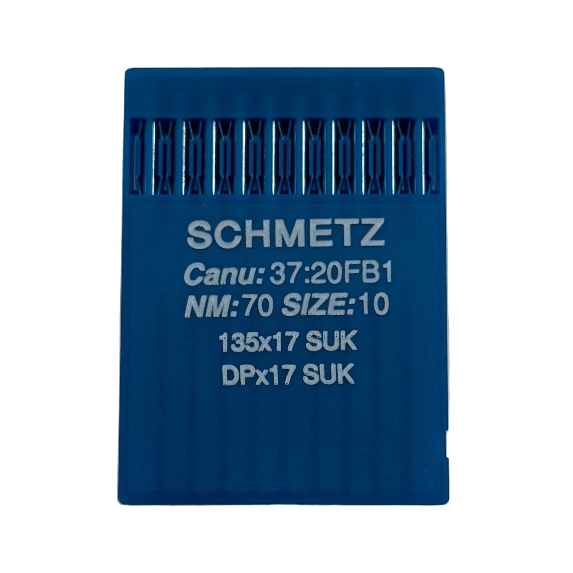 Image des aiguilles pour machines à coudre industrielles SCHMETZ DPX17 SUK – pour la maille et le jean (10 pièces) – disponible chez Šarlotes audumi
