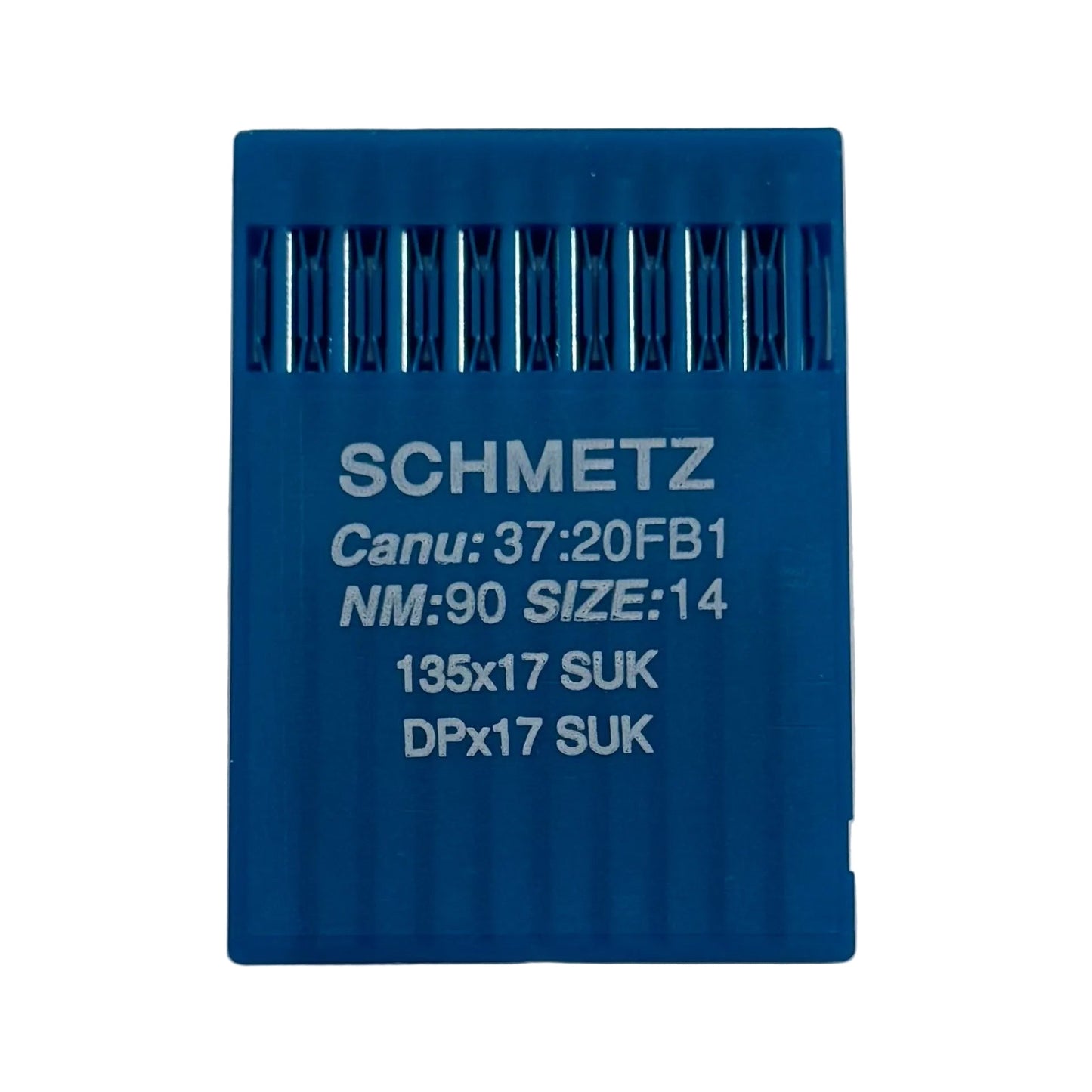 Image des aiguilles pour machines à coudre industrielles SCHMETZ DPX17 SUK – pour tricot et denim (10 pcs) – disponibles chez Šarlotes audumi