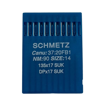 Image des aiguilles pour machines à coudre industrielles SCHMETZ DPX17 SUK – pour tricot et denim (10 pcs) – disponibles chez Šarlotes audumi